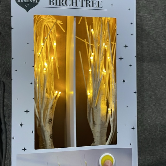 Indoor Christmas Light Up LED Faux Birch Trees, Set of 2, 18” - Picture 9 of 9